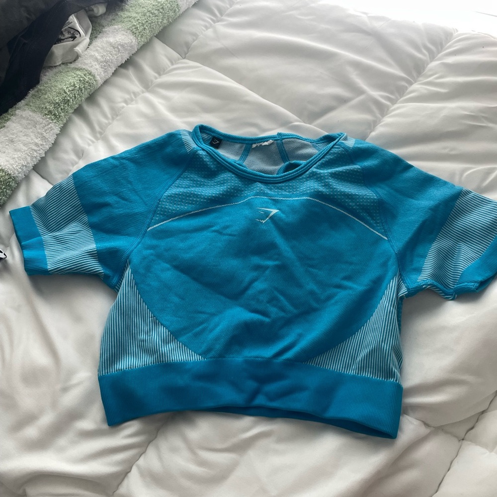 GYMSHARK Blue Athletic Crop Top